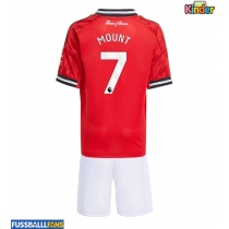 Manchester United Mason Mount #7 Heimtrikotsatz Kinder 2025-26 Kurzarm (+ Kurze Hosen)